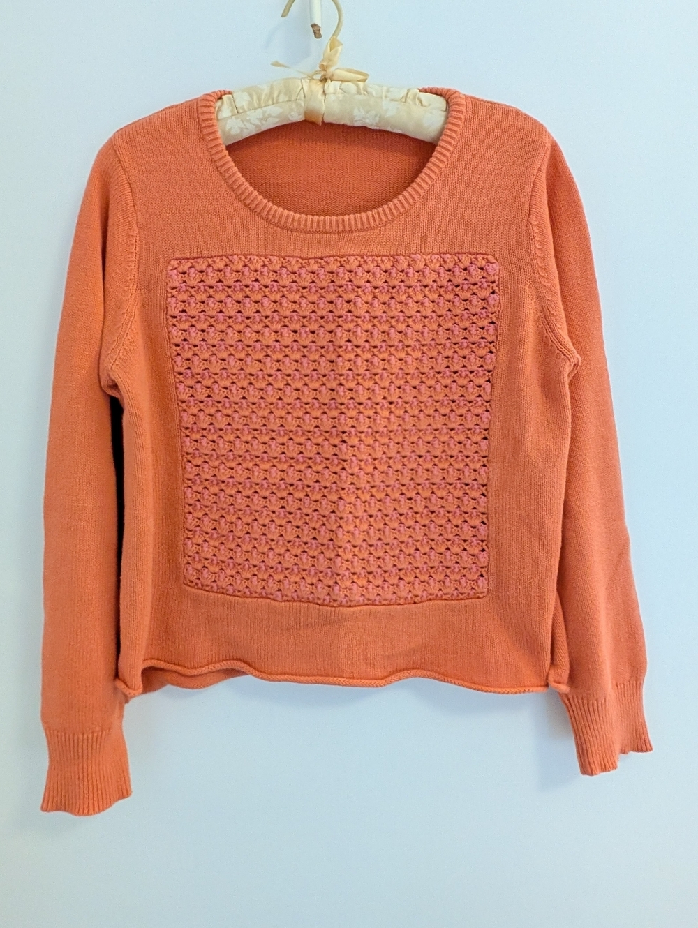 Crochet panel sweater